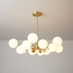 Elysium Brass Frosted Balls Chandelier