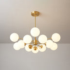 Elysium Brass Frosted Balls Chandelier