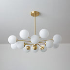 Elysium Brass Frosted Balls Chandelier