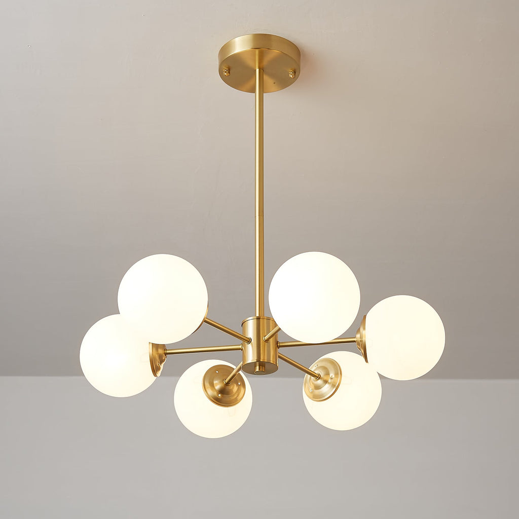 Elysium Brass Frosted Balls Chandelier