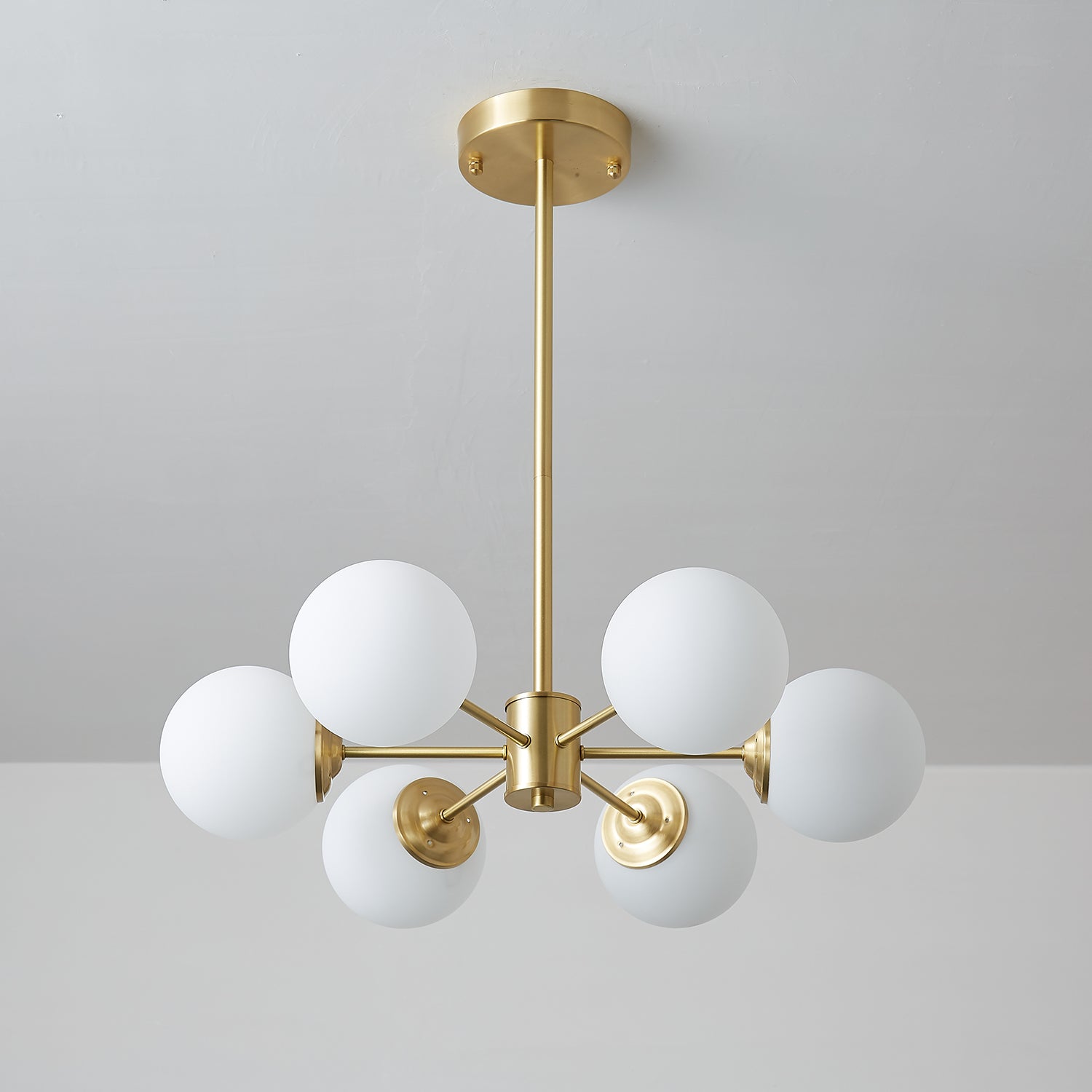 Elysium Brass Frosted Balls Chandelier
