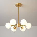 Elysium Brass Frosted Balls Chandelier