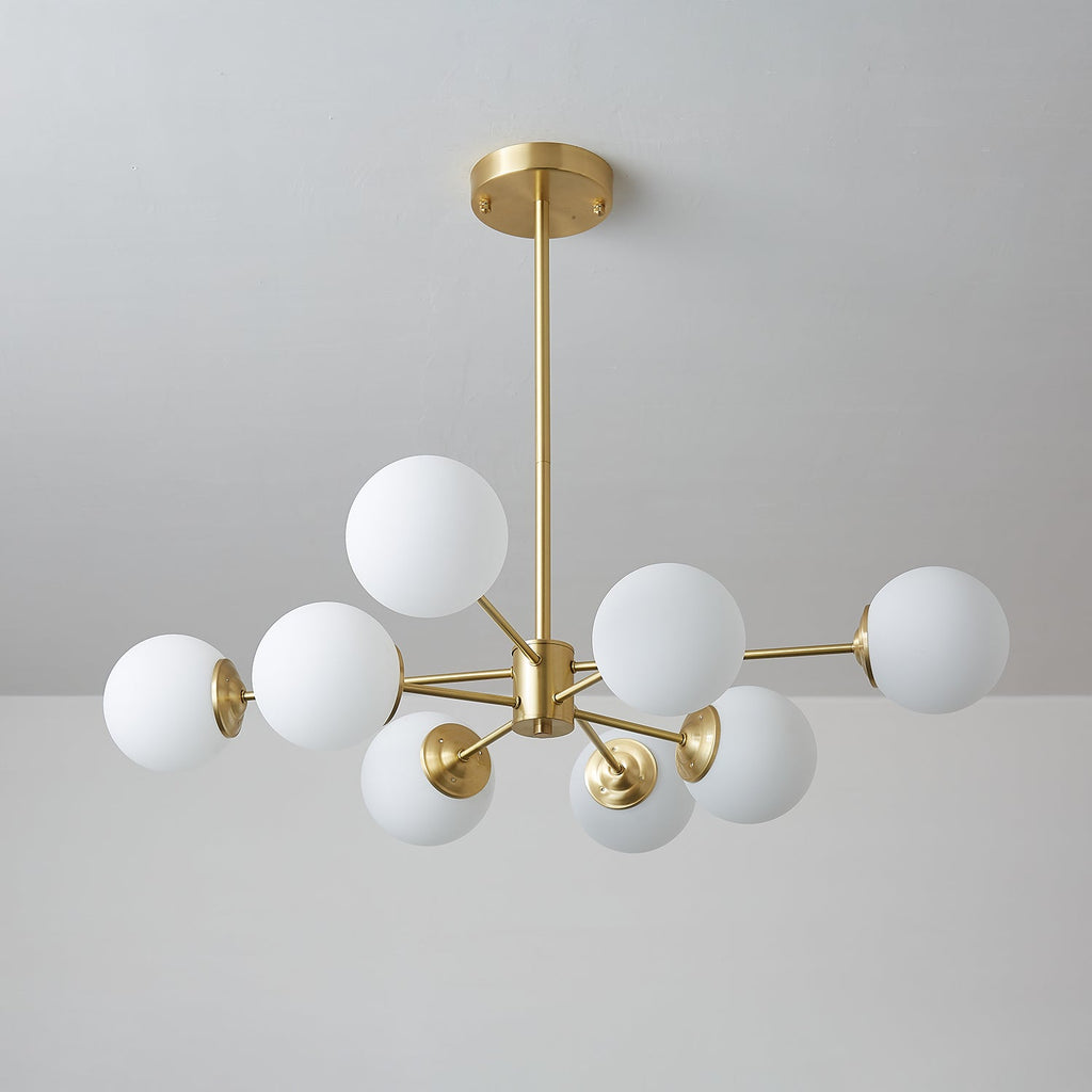 Elysium Brass Frosted Balls Chandelier