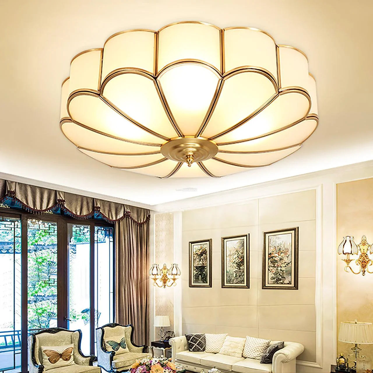 Eros Flower-Inspired Art Deco Ceiling Light