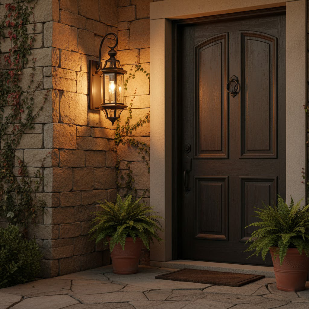 European Style Garden Brass Wall Lamp