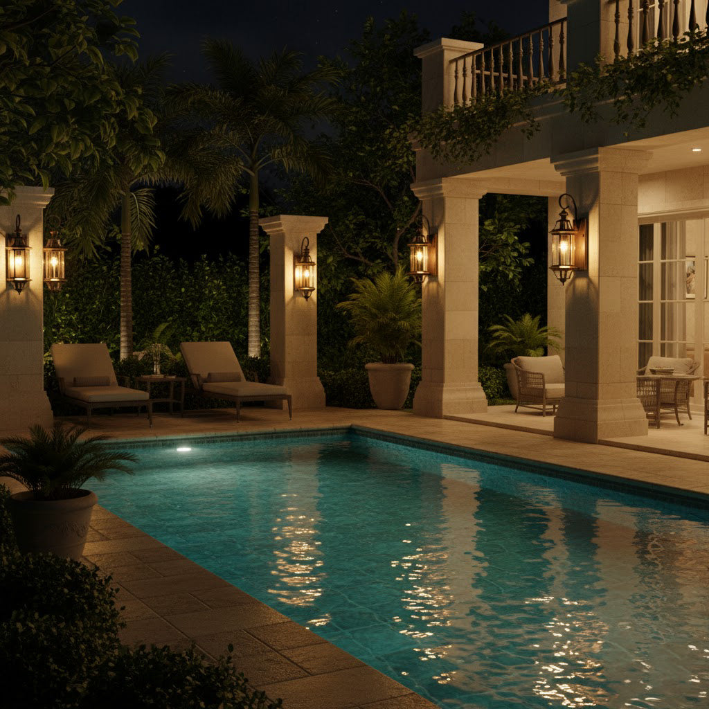 European Style Garden Brass Wall Lamp