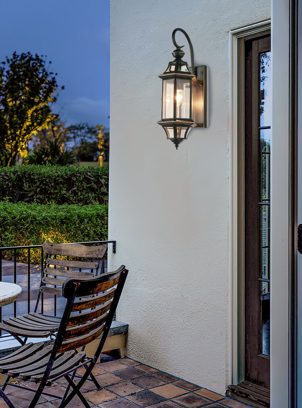 European Style Garden Brass Wall Lamp
