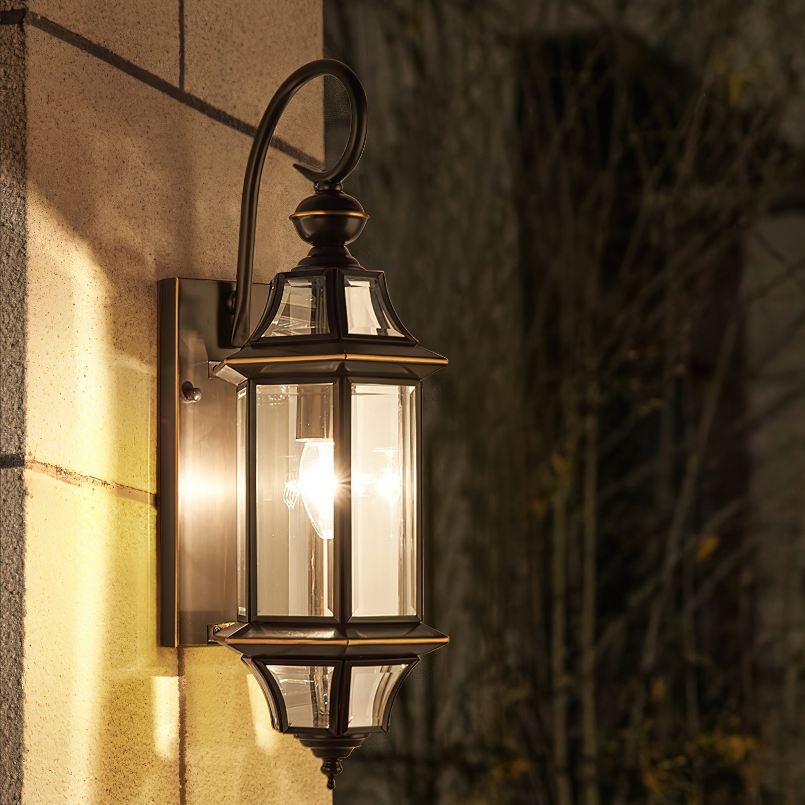 European Style Garden Brass Wall Lamp