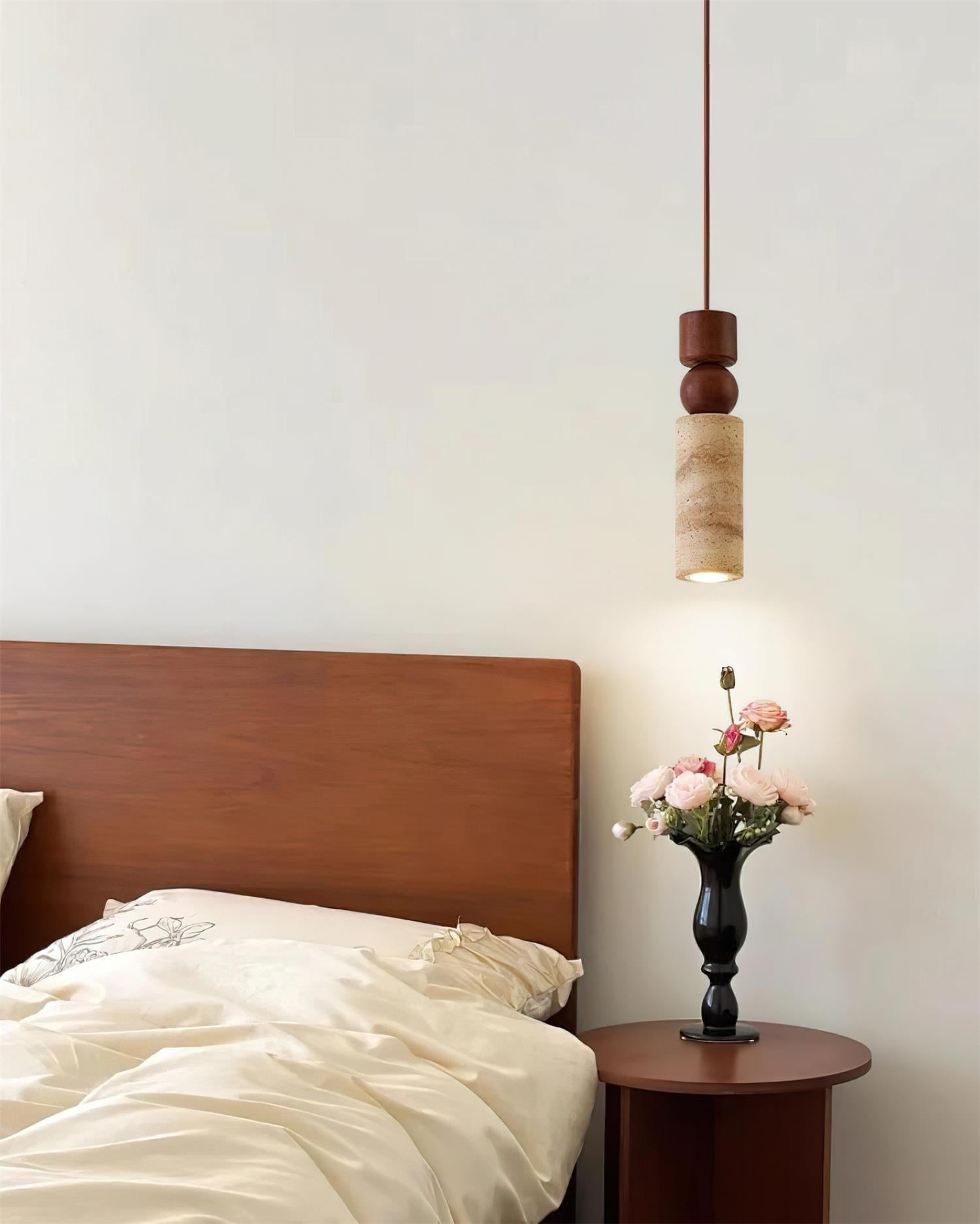 Geometric Suspension Wood Travertine Minimalist Nordic Hanging