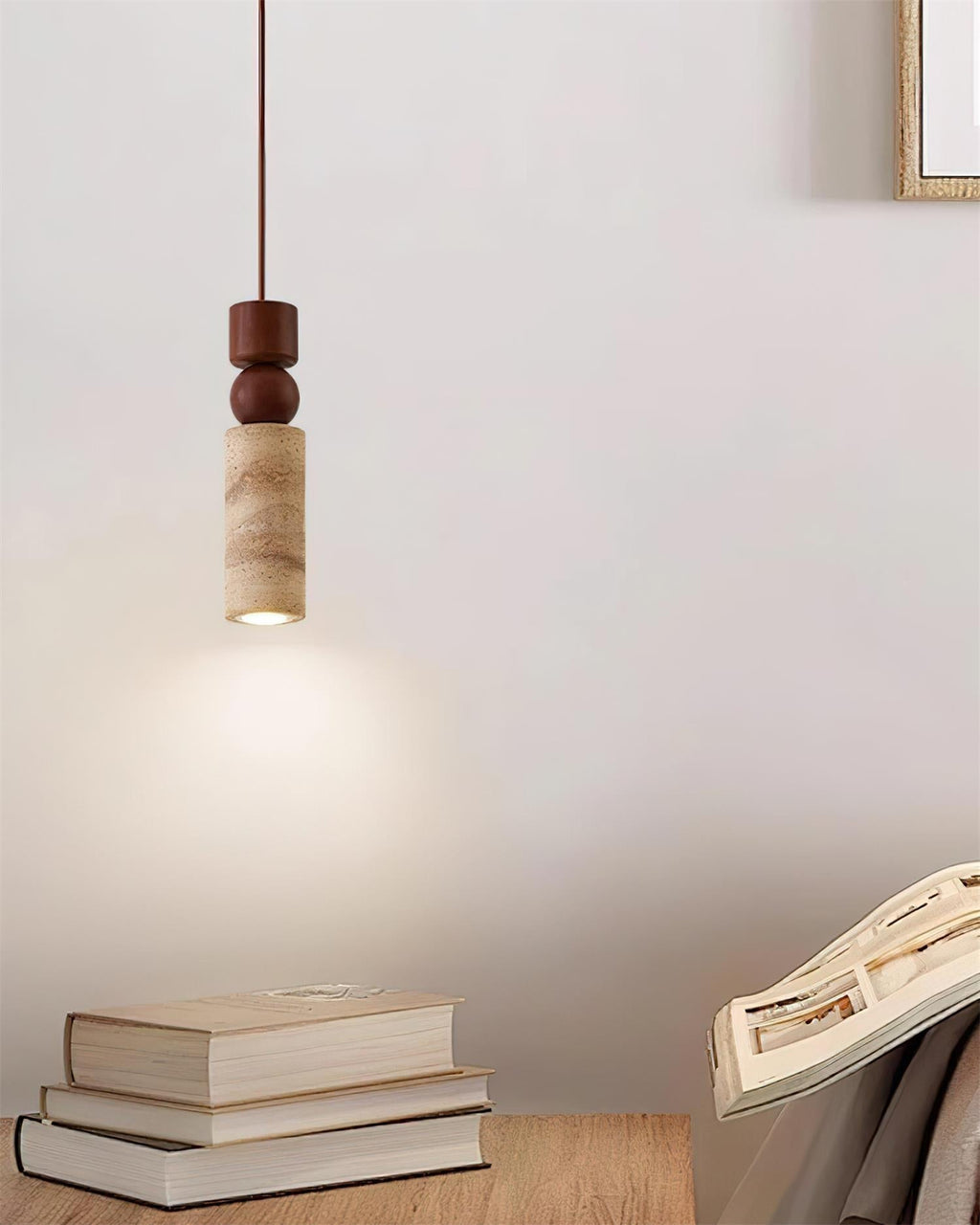 Geometric Suspension Wood Travertine Minimalist Nordic Hanging