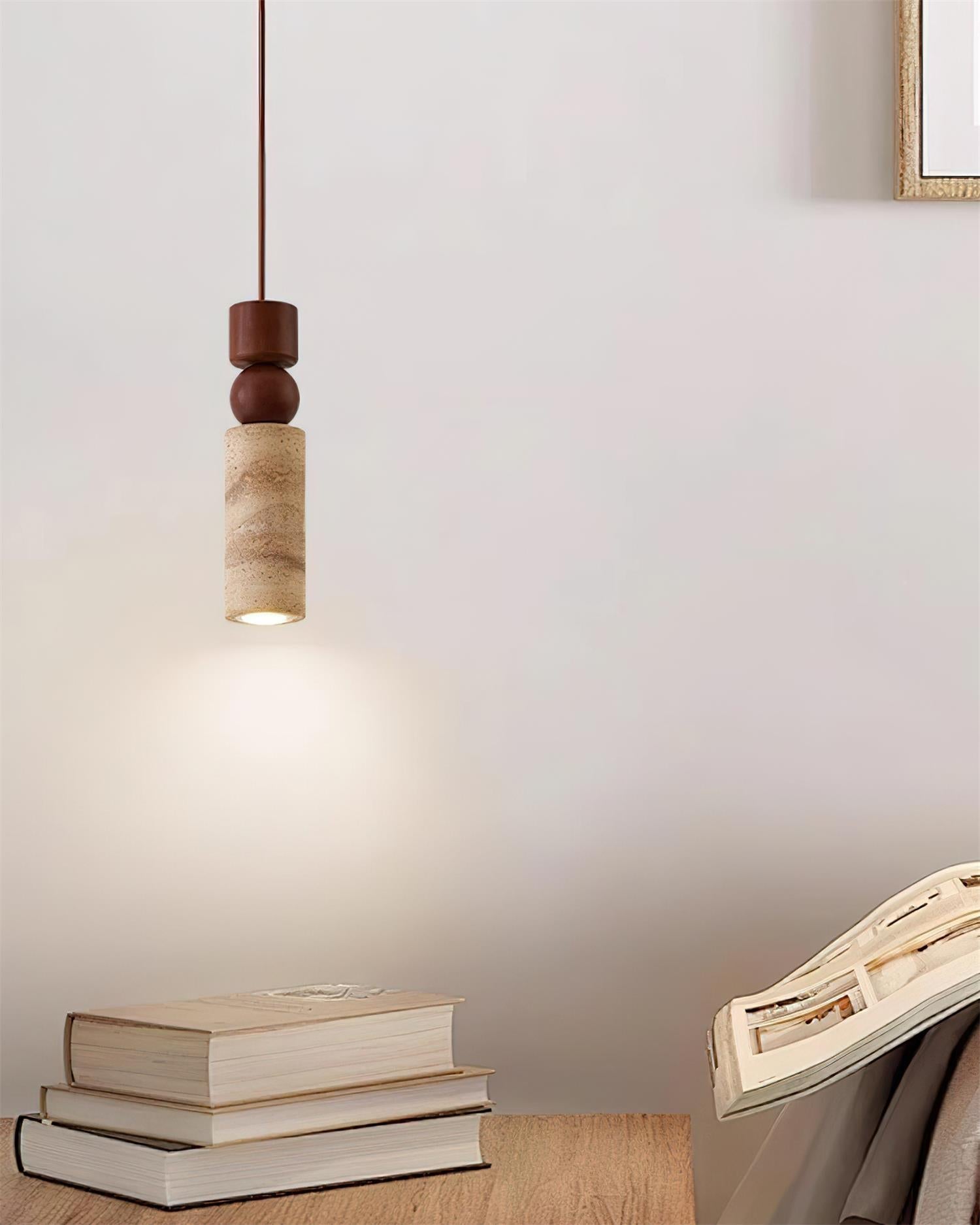 Geometric Suspension Wood Travertine Minimalist Nordic Hanging