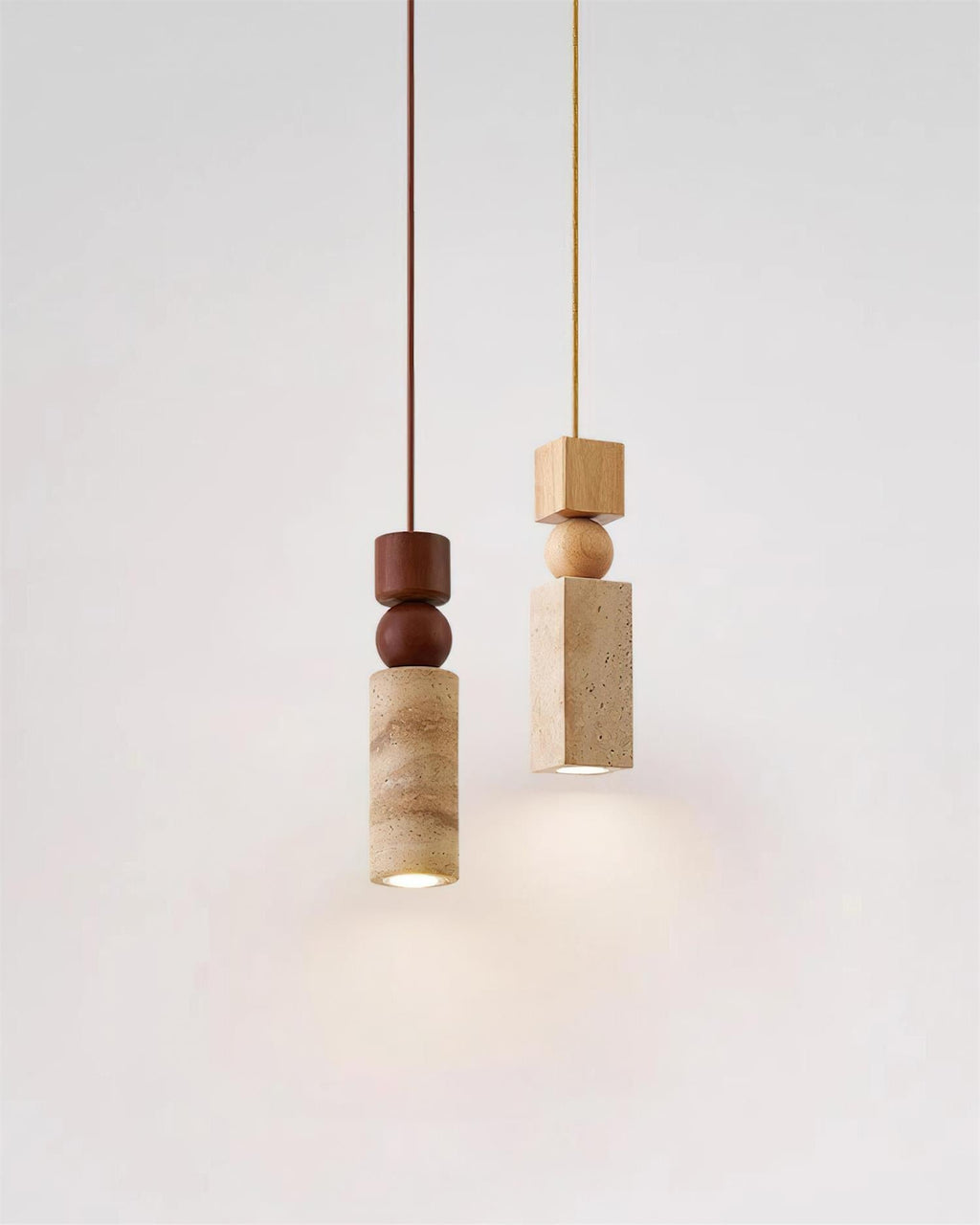 Geometric Suspension Wood Travertine Minimalist Nordic Hanging