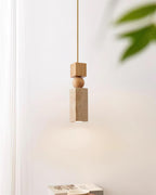 Geometric Suspension Wood Travertine Minimalist Nordic Hanging