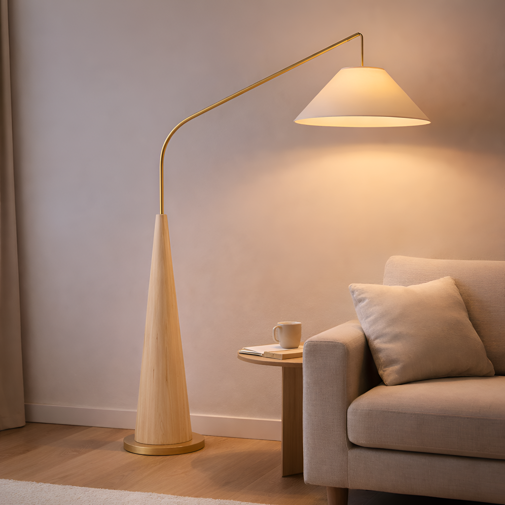 Caelum - Modern Minimalist Walnut Fishing Floor Lamp