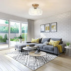 Flora Glass Semi Flush Mount Ceiling Light