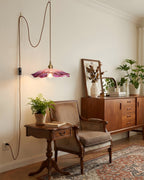 Flower Glass Plug In Pendant Lamp