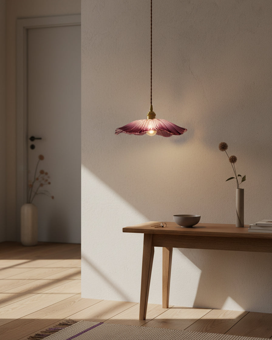 Flower Glass Plug In Pendant Lamp