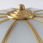 Ulira Ceiling Light Flower Shape Frosted Glass Brass