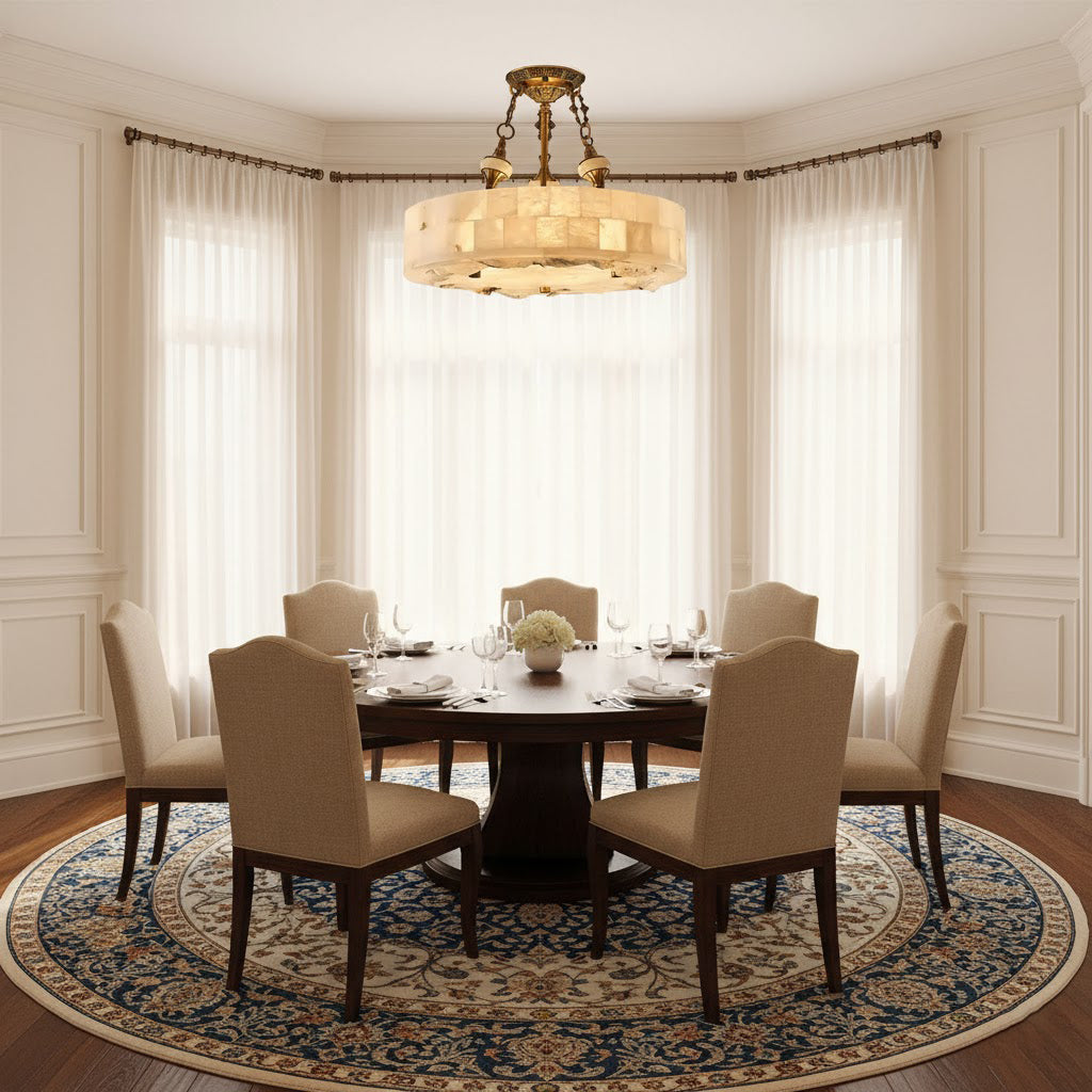 Fluted Alabaster Ceiling Lamp