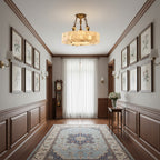 Fluted Alabaster Ceiling Lamp