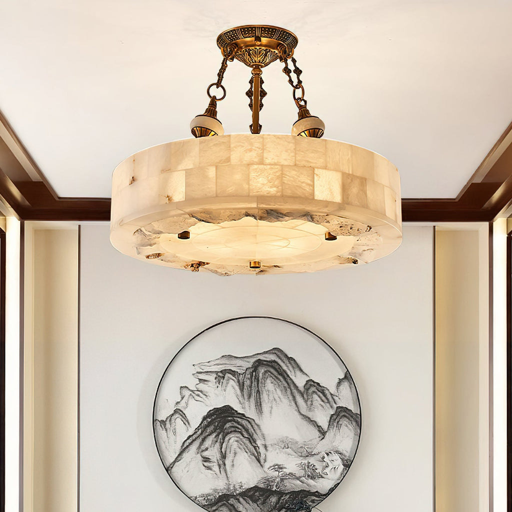 Fluted Alabaster Ceiling Lamp