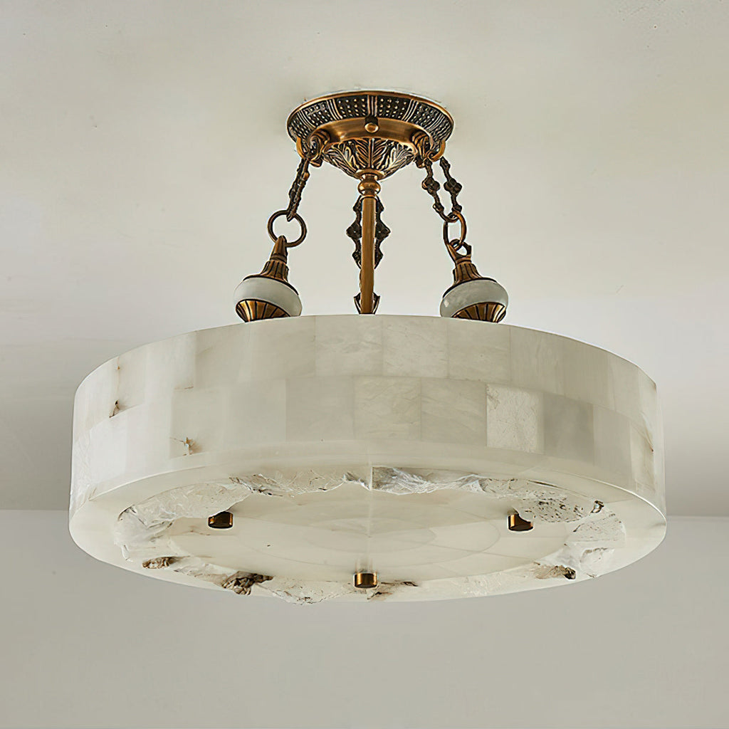 Fluted Alabaster Ceiling Lamp