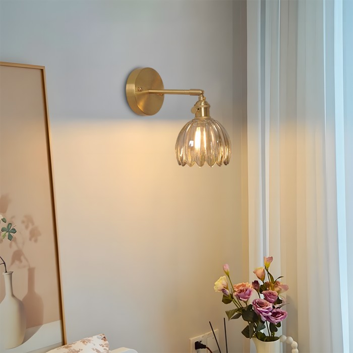 Freya Lotus Glass Wall Light