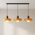 3-Head Bauhaus Colored Glass Pendant Light