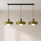 3-Head Bauhaus Colored Glass Pendant Light