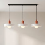 3-Head Bauhaus Colored Glass Pendant Light