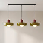 3-Head Bauhaus Colored Glass Pendant Light