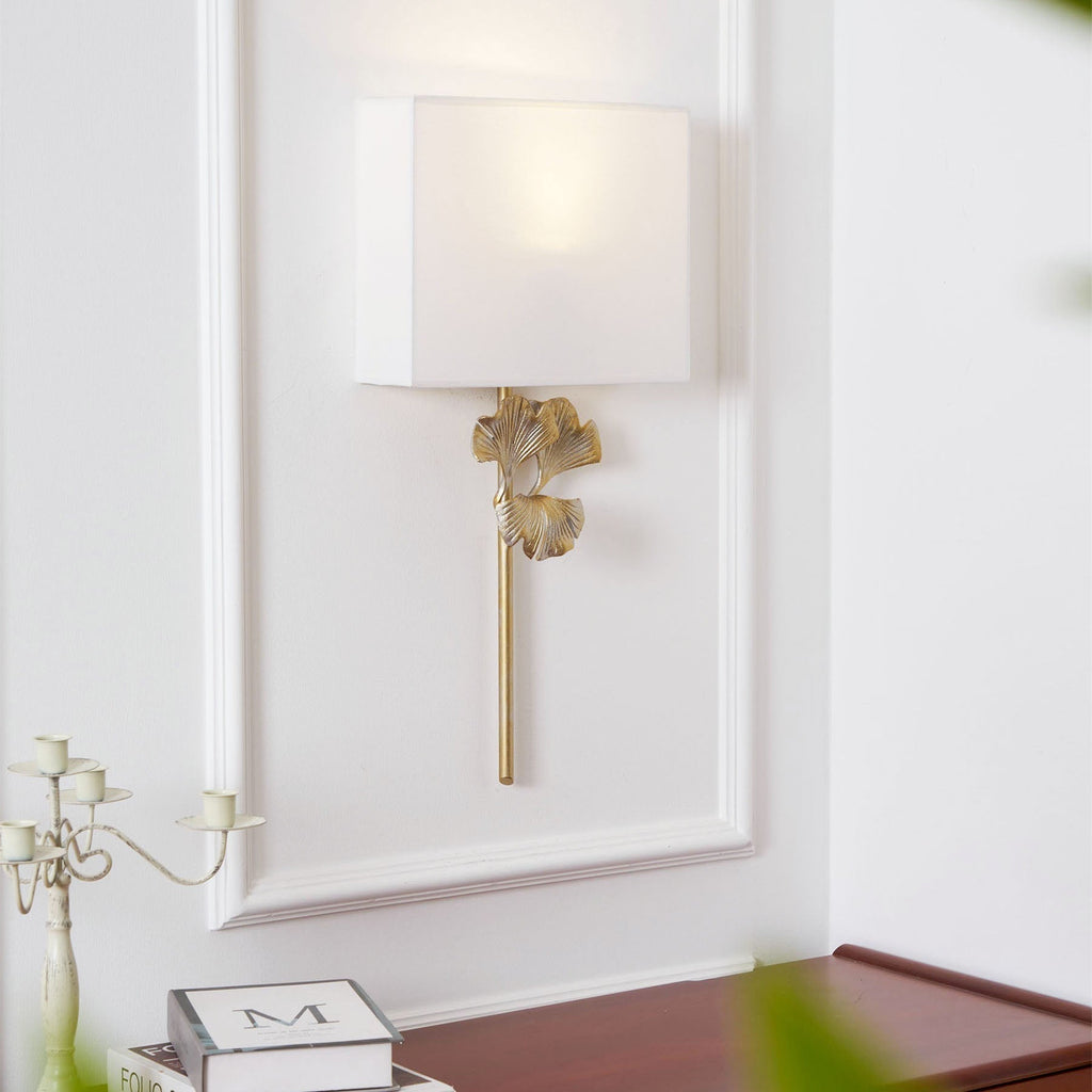Daisy Ginkgo Leaf Wall Sconce