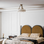Grid Round Alabaster Ceiling Light