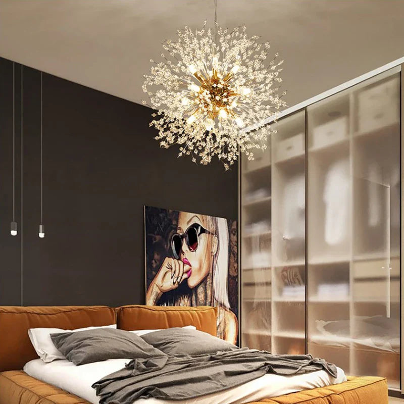 Exclusive chandelier with crystals – Stunning ceiling lamp for elegant interiors