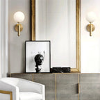 Nordic Brass Glass Globe Wall Sconce LED 1-Light