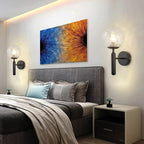 Nordic Brass Glass Globe Wall Sconce LED 1-Light