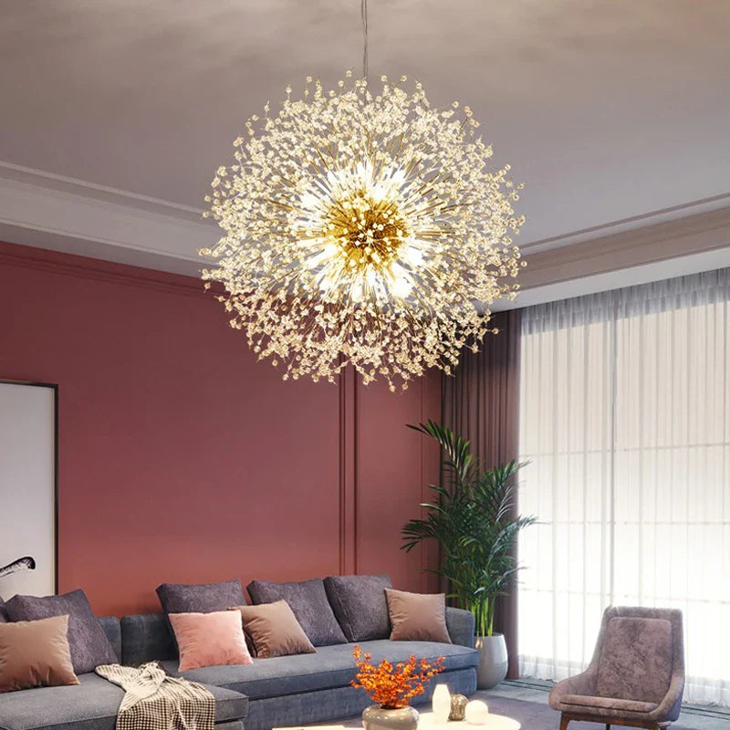 Exclusive chandelier with crystals – Stunning ceiling lamp for elegant interiors