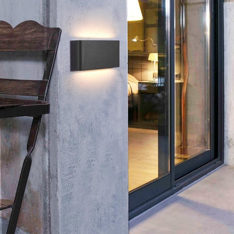 Ray Modern Waterproof LED Wall Light Rectangular Indoor/Outdoor White/Black Metal