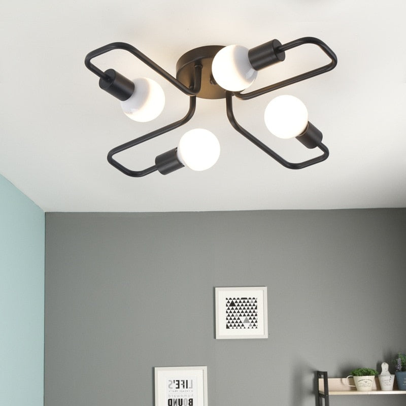 Silva Vintage LED Ceiling Light Industrial Style Living Room Metal 5 Colors