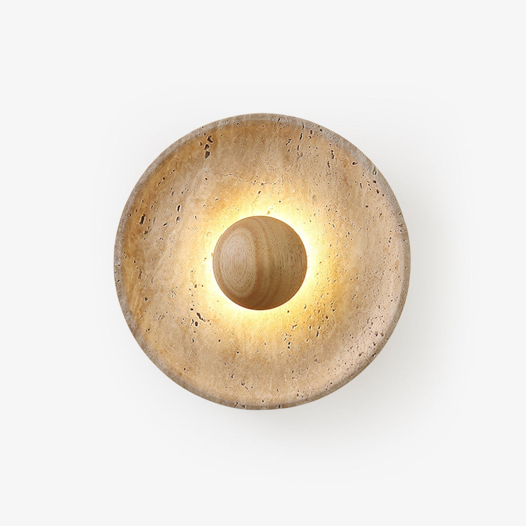 Aveny Sun Wall Sconce in Travertine