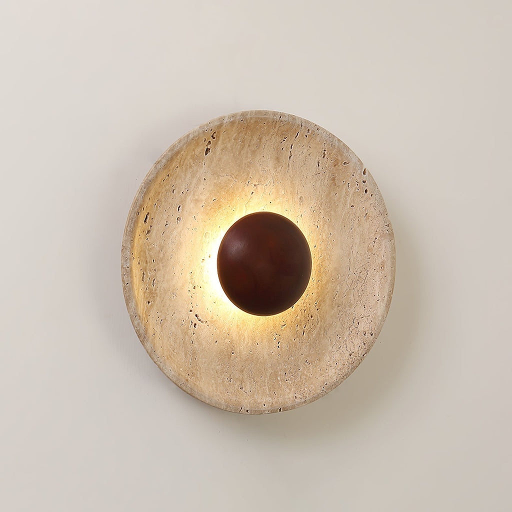 Aveny Sun Wall Sconce in Travertine