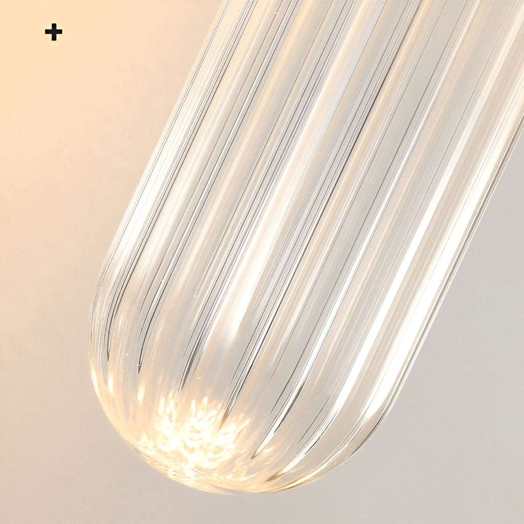 Nordic Water-Ripple Glass Brass Wall Sconce LED 1-Light
