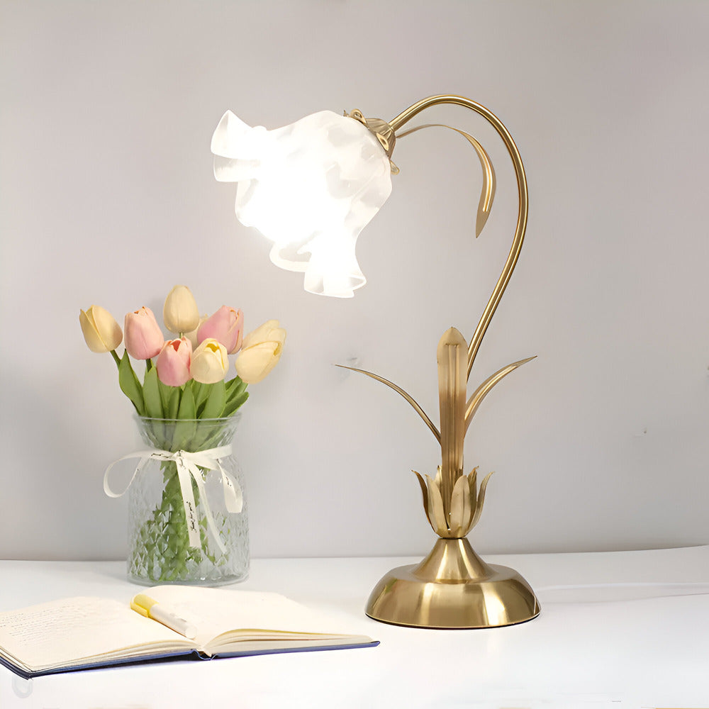 Talia - Antique Table Lamp French Design with Floral Motif