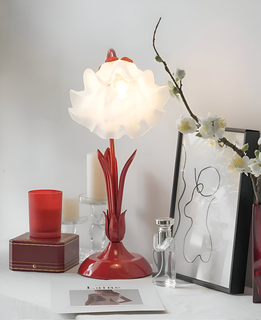 Talia - Antique Table Lamp French Design with Floral Motif