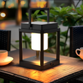 Lunistra - Black Portable Solar Lantern with USB Charging Function for the Garden