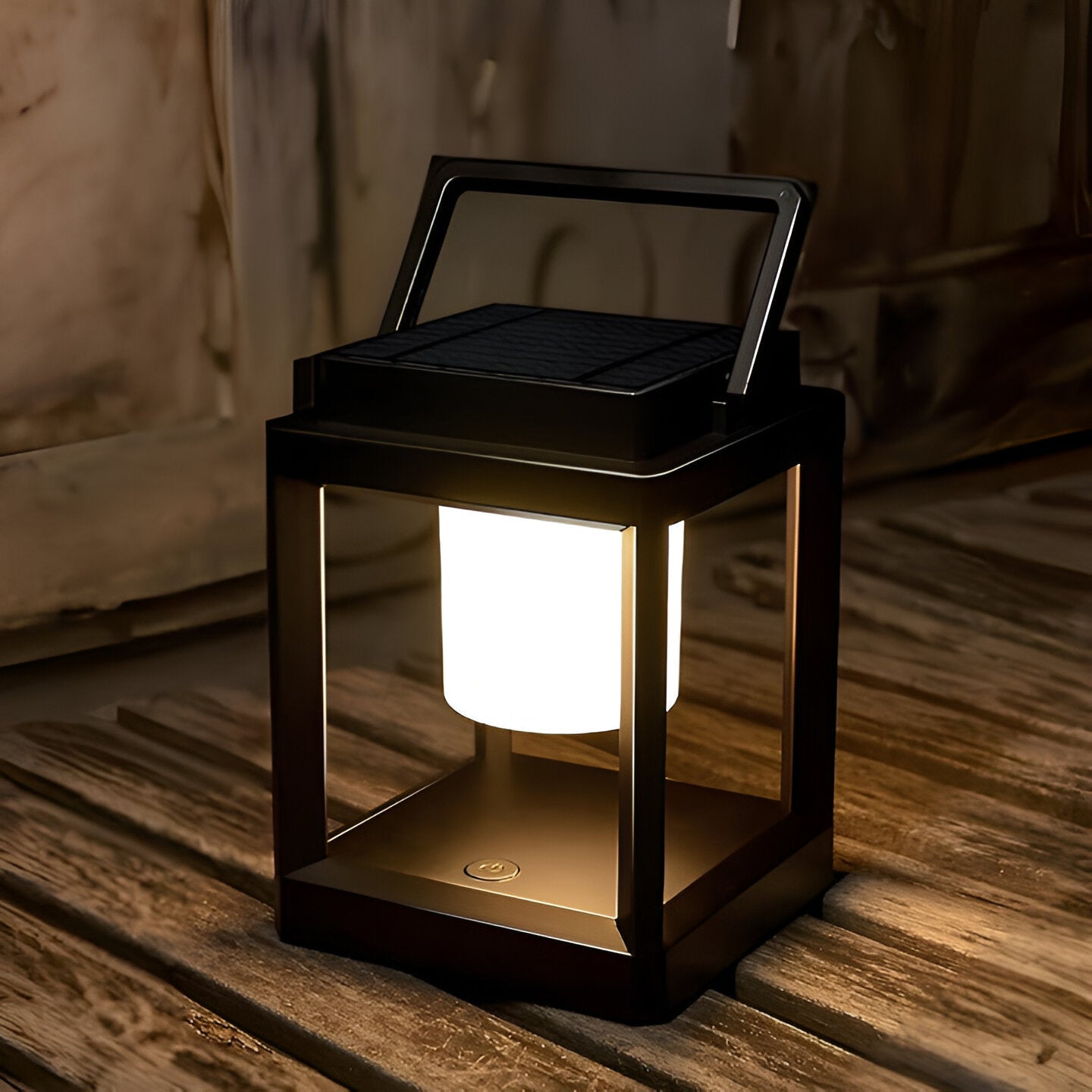 Lunistra - Black Portable Solar Lantern with USB Charging Function for the Garden