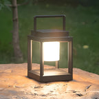 Lunistra - Black Portable Solar Lantern with USB Charging Function for the Garden
