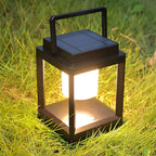 Lunistra - Black Portable Solar Lantern with USB Charging Function for the Garden