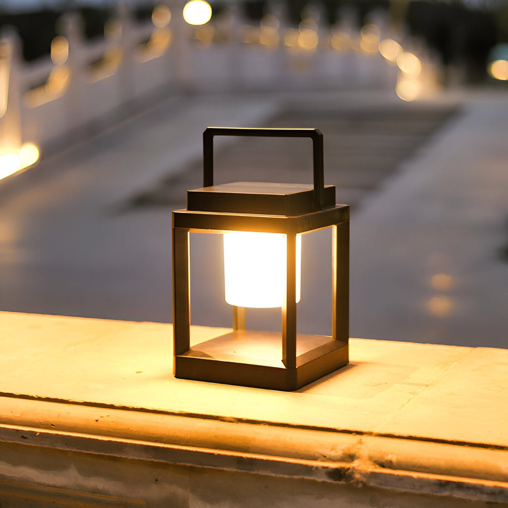Lunistra - Black Portable Solar Lantern with USB Charging Function for the Garden