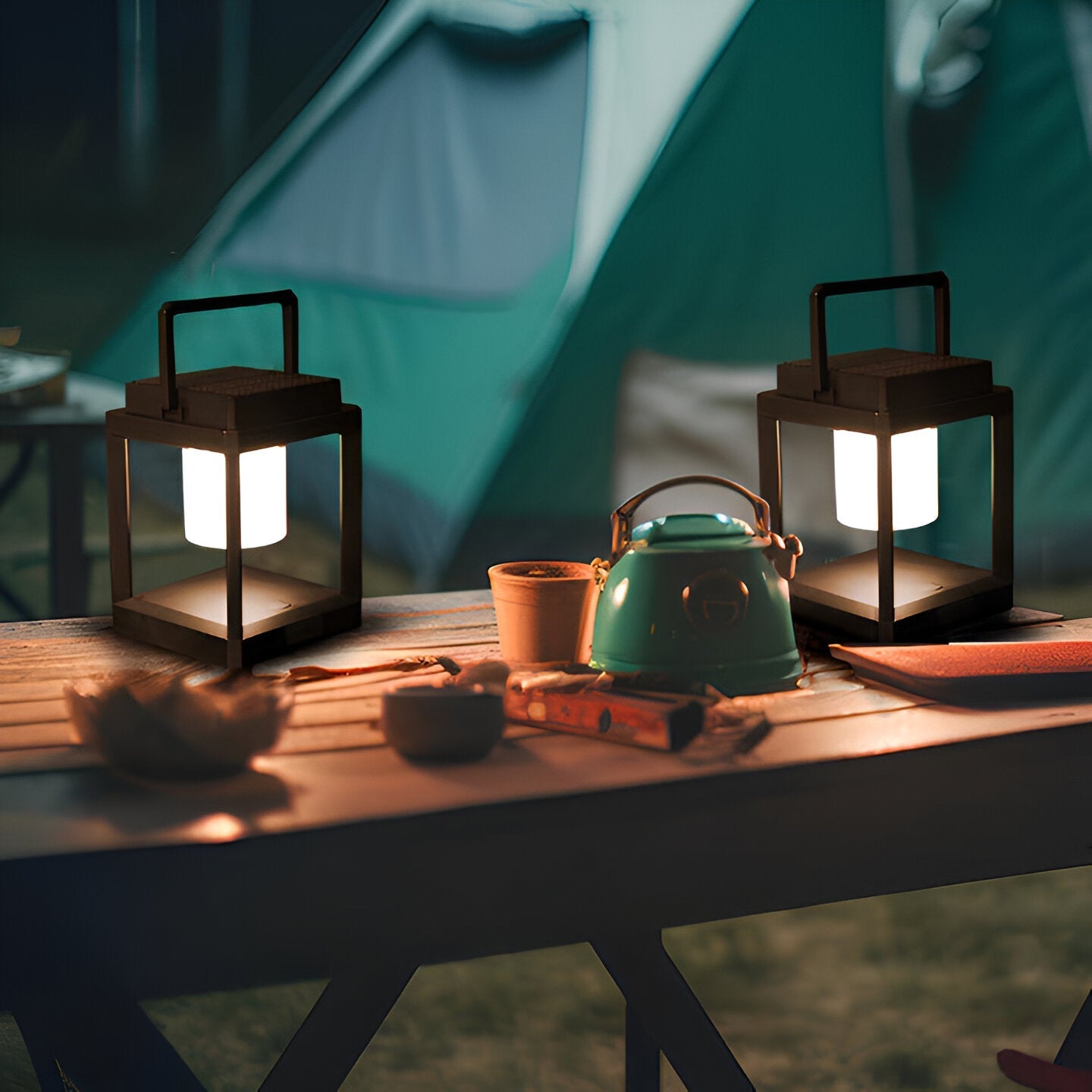 Lunistra - Black Portable Solar Lantern with USB Charging Function for the Garden